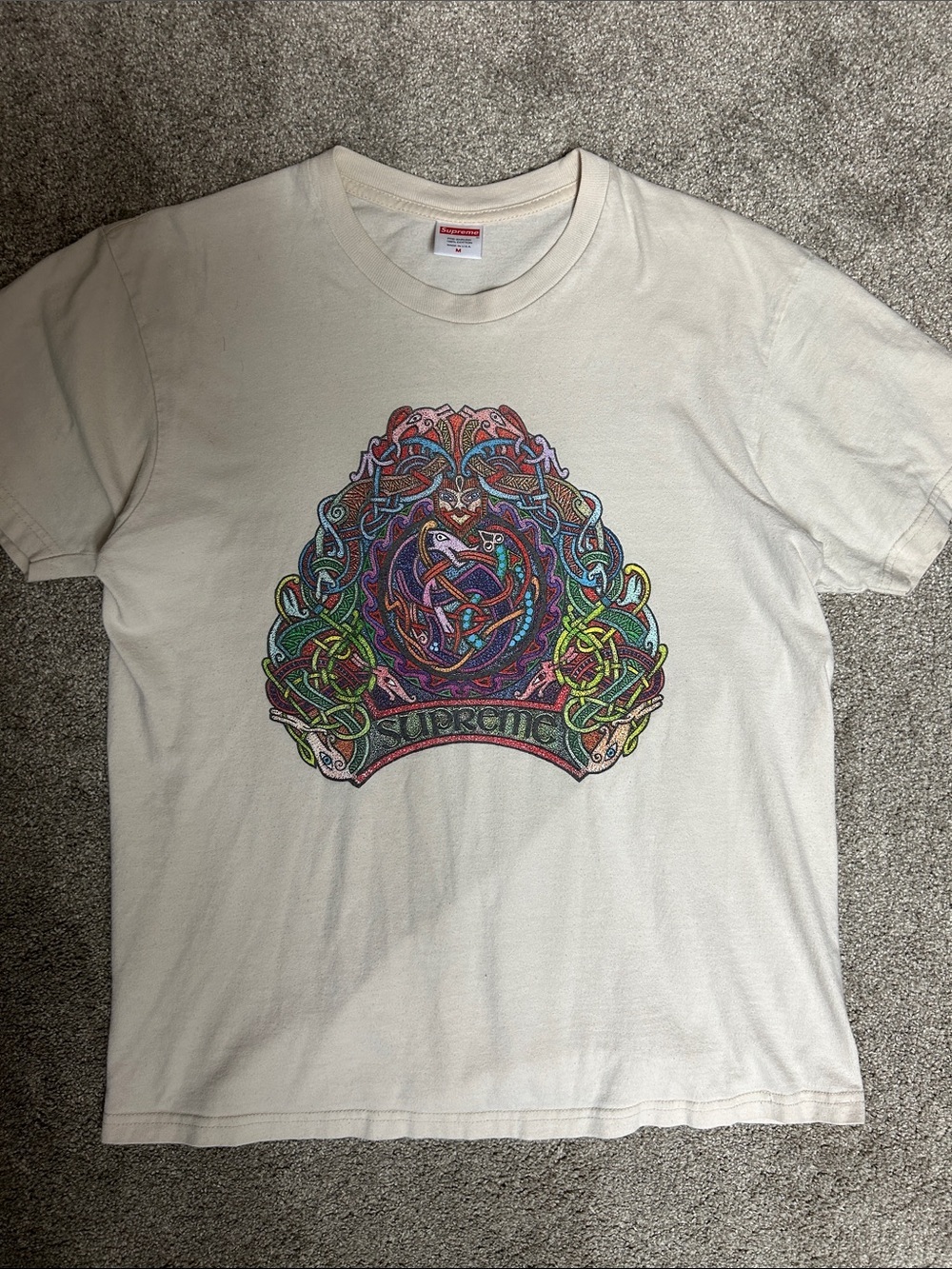 Vintage Supreme Tan Graphic Tee Shirt